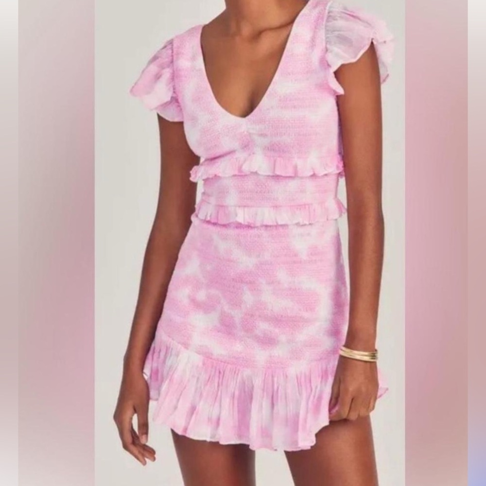 LoveShackFancy Pink Smocked Top